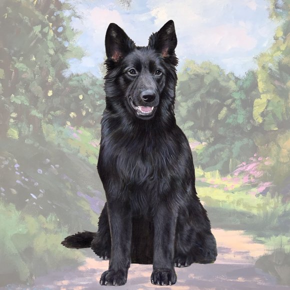 Black German Shepherd stone coasters - Picture 1 of 1